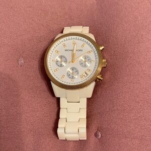 Michael Kors Gold and White Watch
